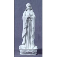 Praying Virgin Holy Water Bowl Font/Rosary Holder, White, 6.25in