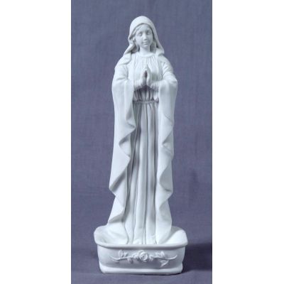 Praying Virgin Holy Water Bowl Font/Rosary Holder, White, 6.25in -  - SR-75403-W