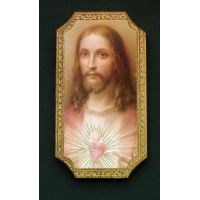 Sacred Heart Of Jesus Florentine Plaque, 4.75x9 Inch