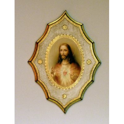 Sacred Heart Of Jesus Florentine Plaque, 7.5x10 Inch -  - L-299-43
