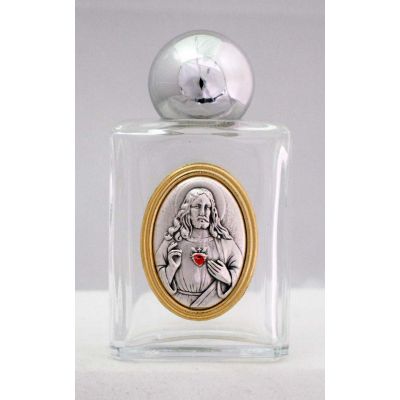 Sacred Heart Of Jesus Glass Holy Water Bottle, Square, 1.75x3.25in. -  - WB5-SHJ