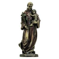 Saint Anthony & Child, Painted Cast Bronze, 8in. Statue