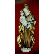 Saint Anthony & Child, Painted Ceramic Statue, 25 In.