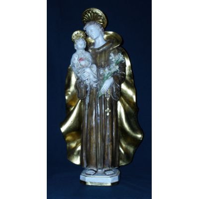 Saint Anthony & Child, Painted Ceramic Statue, 25 Inch -  - EX-155-A