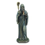 Saint Benedict, Lightly Painted Cold Cast Bronze, 8 Inch Statue