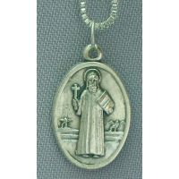 Saint Benedict Medal Necklace, w/24 Inch Chain