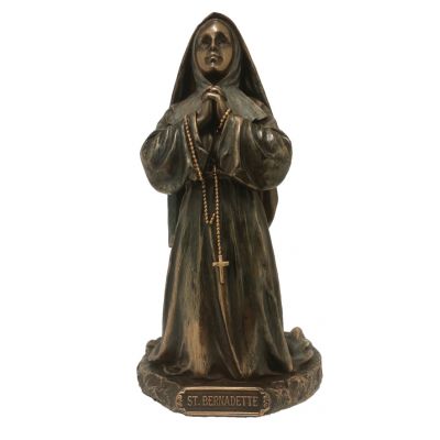 Saint Bernadette, Cast Bronze, Painted Figurine, 6in. -  - SR-76529