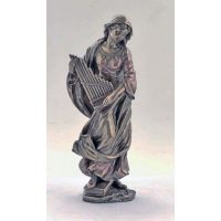 Saint Cecilia, Cast Bronze, 8.5 Inch Statue