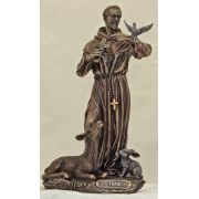 Saint Francis-Animals, Painted Cast Bronze, 8.5in. Statue