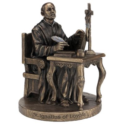 Saint Ignatius-Loyola, Cast Bronze, Painted, 6.5in. Statue -  - SR-76781