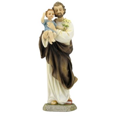 Saint Joseph & Child, Painted Color, 8 Inch Statue -  - SR-76039-C