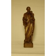 Saint Joseph & Child Statue, Brown Alabaster, 6 Inch Italy