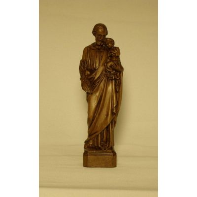 Saint Joseph & Child Statue, Brown Alabaster, 6 Inch Italy -  - ET-1145-W