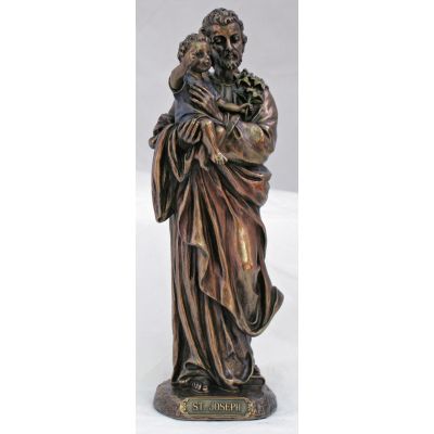 Saint Joseph/Child, Painted Cast Bronze, 8in. Statue -  - SR-76039