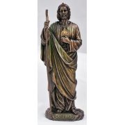 Saint Jude, Lightly Painted Cold Cast Bronze, 8 Inch Statue