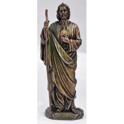 Saint Jude, Lightly Painted Cold Cast Bronze, 8 Inch Statue -  - SR-76051