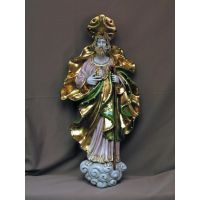Saint Jude Wall Plaque Painted Ceramic, 21 Inch