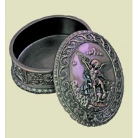 Saint Michael Box, Cold-Cast Bronze, 3.75x4.5 Inch Saint Michael Box, Cold-Cast Bronze, 3.75x4.5 Inch