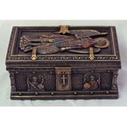 Saint Michael Icon Box, Painted Cold-Cast Bronze, 5x3in.