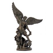 Saint Michael, Painted, Cold-Cast Bronze, 4 Inch. Statue