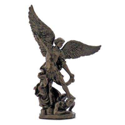 Saint Michael, Painted, Cold-Cast Bronze, 4 Inch. Statue -  - SR-75579