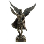 Saint Michael Without Devil, Painted, Cast Bronze, 13.5in. Statue