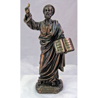 Saint Peter, Veronese, Painted Cast Bronze, 8in. Statue -  - SR-76023