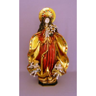 Saint Philomena w/Angels, Painted Ceramic Statue, 20 Inch -  - EX-4331-A