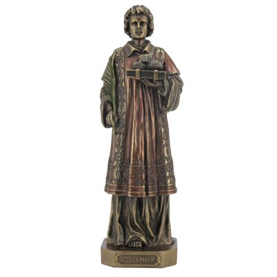 Saint Stephen, Cold Cast Bronze, Lightly Painted, 9 Inch Statue -  - SR-76613