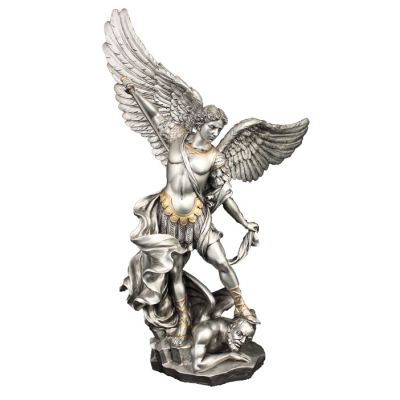 St. Michael, Pewter Style Finish, Golden Highlights, 14.5in. Statue -  - SR-71543-PE