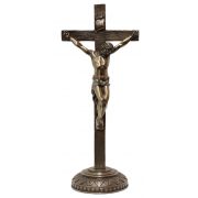 Standing Crucufix, Painted In Cold-Cast Bronze, 13.75in.