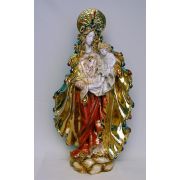 Standing Madonna & Child, Painted Ceramic Statue, 26 In.