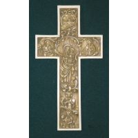 True Church Cross, Antiqued Alabaster, 12 Inch