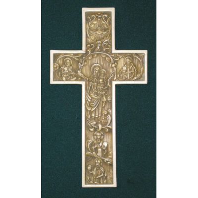 True Church Cross, Antiqued Alabaster, 12 Inch -  - AF-2187-A