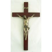 Wall Crucifix, Bronze Corpus, Wood Cross, 14 Inch