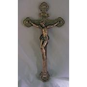 Wall Painted, Cold-Cast Bronze Crucifix, 20 Inch