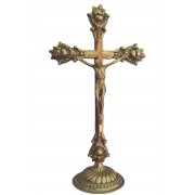 Standing Crucifix in shiny brass Standing Crucifix in shiny brass