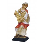 St. Cecilia in hand-painted alabaster & resin St. Cecilia in hand-painted alabaster & resin