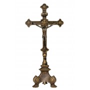 Double sided standing Crucifix in antiqued brass Double sided standing Crucifix in antiqued brass