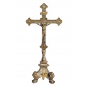 Double sided standing Crucifix in shiny brass Double sided standing Crucifix in shiny brass