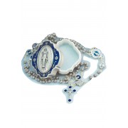 Miraculous Medal blue box and rosary with blue accents - Rosary Container Miraculous Medal blue box and rosary with blue accents - Rosary Container