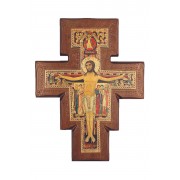 San Damian Cross on a walnut stained boarder