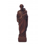 St. Joseph and Child in dark brown woodtone alabaster & resin St. Joseph and Child in dark brown woodtone alabaster & resin