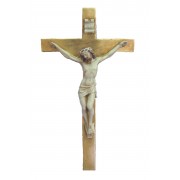 Crucifix in hand-painted alabaster & resin Crucifix in hand-painted alabaster & resin