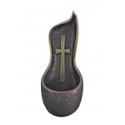 Genesis Crucifixion holy water font in cold cast bronze Genesis Crucifixion holy water font in cold cast bronze