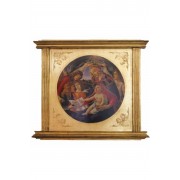 Magnificat Madonna and Child by Botticelli Florentine plaque with heavy wood frame Magnificat Madonna and Child by Botticelli Florentine plaque with heavy wood frame
