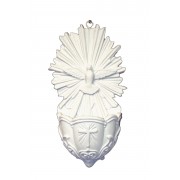 Holy Spirit holy water font in all white Holy Spirit holy water font in all white