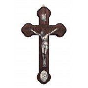 Wood Crucifix with metal Corpus & Guardian Angel medallion Wood Crucifix with metal Corpus & Guardian Angel medallion