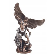 St. Michael in cold cast bronze with pewter style highlights