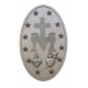 Miraculous Medal plaque, pewter style finish with gold trim, 5x8" - - SR-72717-PE Miraculous Medal plaque, pewter style finish with gold trim, 5x8" - - SR-72717-PE